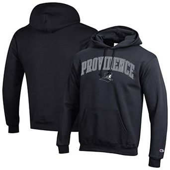 Men's Champion Black Providence Friars Arched Logo Fleece Pullover Hoodie