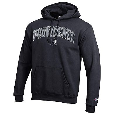 Men's Champion Black Providence Friars Arched Logo Fleece Pullover Hoodie