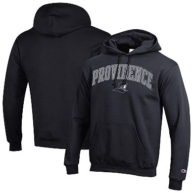 Men's Champion Black Providence Friars Arched Logo Fleece Pullover Hoodie