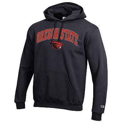 Men's Champion Black Oregon State Beavers Arch Over Logo Pullover Hoodie