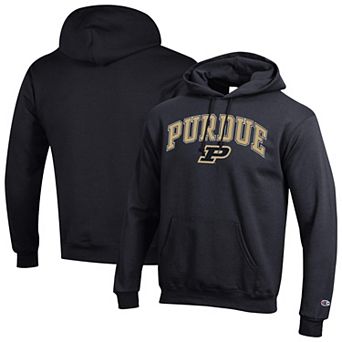 Men's Champion Black Purdue Boilermakers Arched Logo Fleece Pullover Hoodie