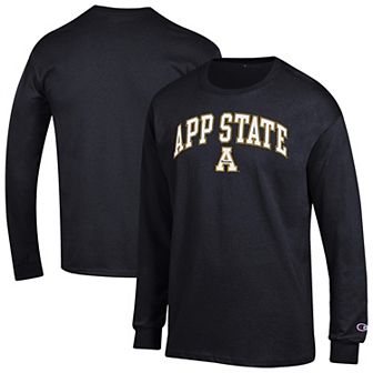 Men's Champion Black Appalachian State Mountaineers Arch Over Logo Long Sleeve T-Shirt