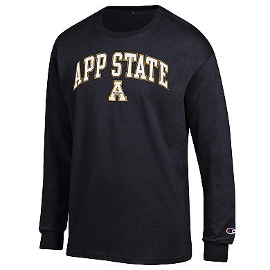 Men's�Champion Black Appalachian State Mountaineers Arch Over Logo Long Sleeve T-Shirt
