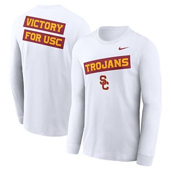 Men's Nike White USC Trojans Two-Hit Classic Location Long Sleeve T-Shirt