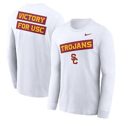 Men's Nike White USC Trojans Two-Hit Classic Location Long Sleeve T-Shirt