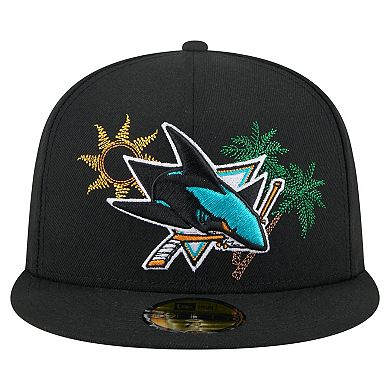 Men's New Era Black San Jose Sharks State Stitch 59FIFTY Fitted Hat