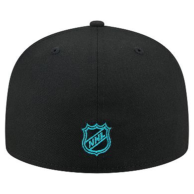 Men's New Era Black San Jose Sharks State Stitch 59FIFTY Fitted Hat