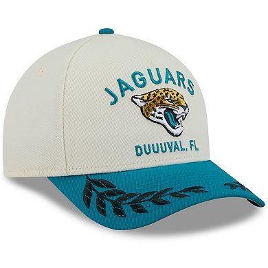 Men's New Era Cream/Teal Jacksonville Jaguars 2025 NFL Draft 9FORTY A-Frame M-Crown Adjustable Hat