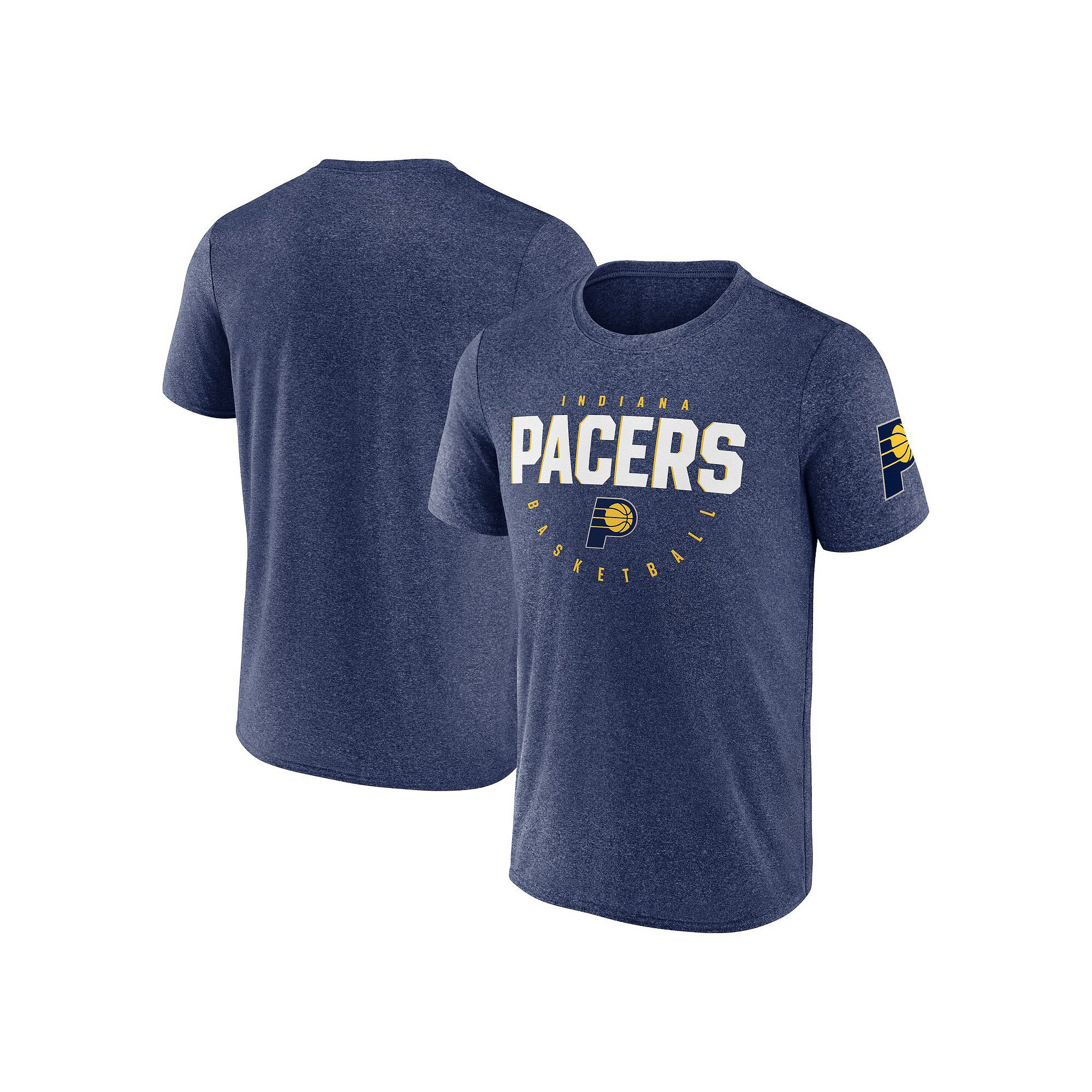 Mens Heather Navy Indiana Pacers Block Practice Performance T-Shirt, Size: