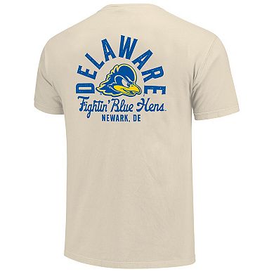 Men's Cream Delaware Fightin' Blue Hens Comfort Colors Mascot Overlay T-Shirt