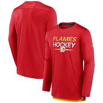 Men's Fanatics Red Calgary Flames Authentic Pro Tech Long Sleeve T-Shirt