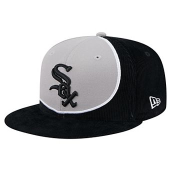 Men's New Era Black/Gray Chicago White Sox Retro Split Corduroy Snapback Hat
