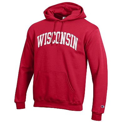 Men's Champion Red Wisconsin Badgers Basic Arch Fleece Pullover Hoodie