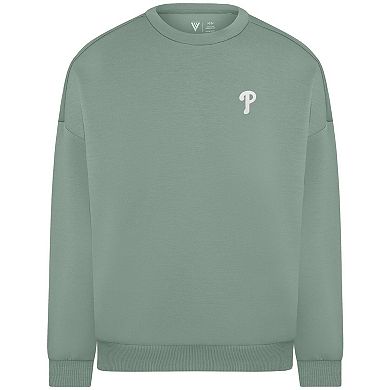 Women's Levelwear Sage Green Philadelphia Phillies Luxe Signature Tri-Blend Pullover Sweatshirt