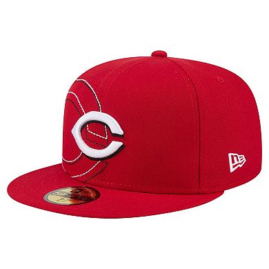 Men's New Era Red Cincinnati Reds Yarn Stitch 59FIFTY Fitted Hat