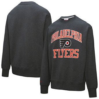 Men's Mitchell & Ness Charcoal Philadelphia Flyers Playoff Win Fleece Pullover Sweatshirt