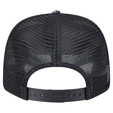 Men's New Era Black Minnesota Twins Adventure Drinks Pattern 9SEVENTY Stretch-Snap Hat