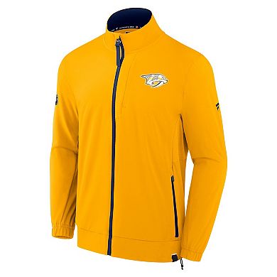 Men's Fanatics Gold Nashville Predators Authentic Pro Rink Coaches Full-Zip Jacket