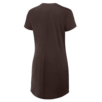 Women's Fanatics Brown San Diego Padres Ruched Drape T-Shirt Dress