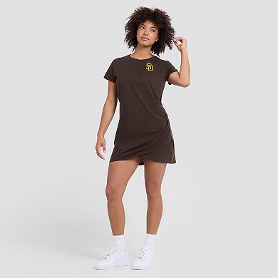 Women's Fanatics Brown San Diego Padres Ruched Drape T-Shirt Dress