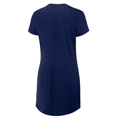 Women's Fanatics Navy New York Yankees Ruched Drape T-Shirt Dress