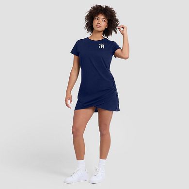 Women's Fanatics Navy New York Yankees Ruched Drape T-Shirt Dress