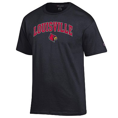 Men's Champion Black Louisville Cardinals Arch Over Logo T-Shirt