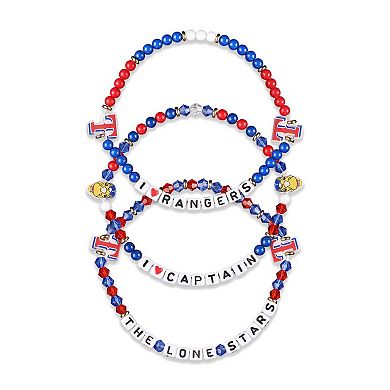 FOCO Texas Rangers 3-Pack Friendship Bracelet Set