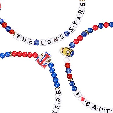 FOCO Texas Rangers 3-Pack Friendship Bracelet Set