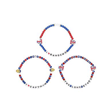 FOCO Texas Rangers 3-Pack Friendship Bracelet Set