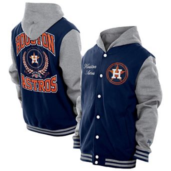 Men's New Era Navy Houston Astros Throwback Prep Full-Snap Hoodie Jacket