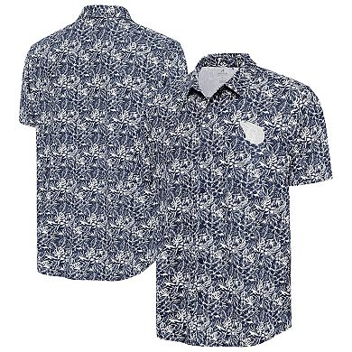 Men's Antigua Navy Cleveland Guardians Resort Button-Up Shirt