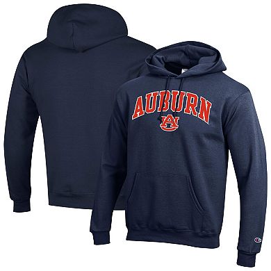 Men's Champion Navy Auburn Tigers Arched Logo Fleece Pullover Hoodie