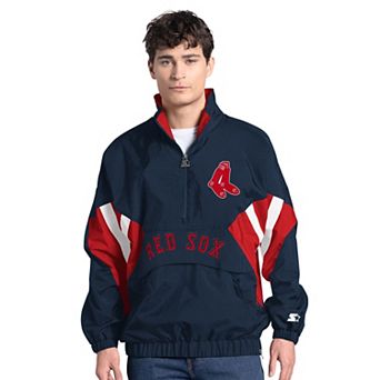 Men's Starter Navy Boston Red Sox Cooperstown Chief Half-Zip Pullover