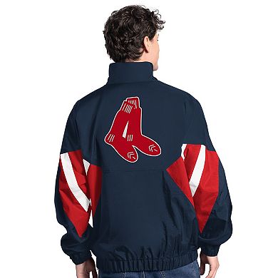 Men's Starter Navy Boston Red Sox Cooperstown Chief Half-Zip Pullover