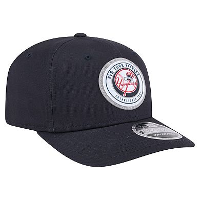 Men's New Era Navy New York Yankees Circle Patch 9SEVENTY Stretch-Snap Hat
