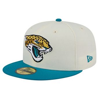 Men's New Era Cream/Teal Jacksonville Jaguars Main 59FIFTY Fitted Hat