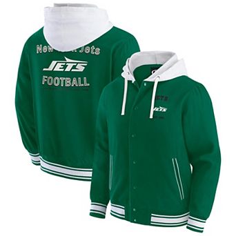 Men's Darius Rucker Collection by Fanatics Green New York Jets Full-Snap Hoodie Jacket