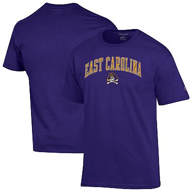 Men's�Champion Purple ECU Pirates Arch Over Logo T-Shirt