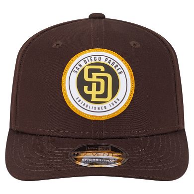 Men's New Era Brown San Diego Padres Circle Patch 9SEVENTY Stretch-Snap Hat