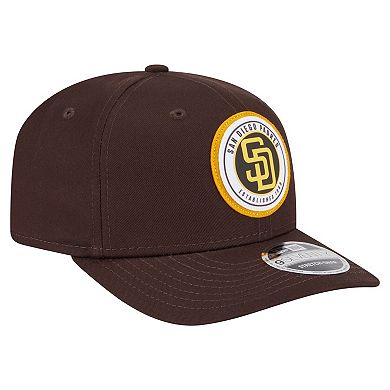 Men's New Era Brown San Diego Padres Circle Patch 9SEVENTY Stretch-Snap Hat