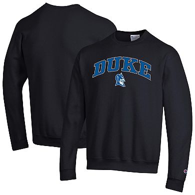 Men's Champion Black Duke Blue Devils Arch Over Logo Pullover Sweatshirt
