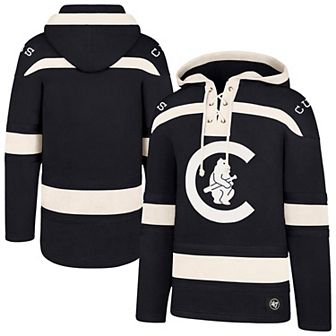 Men's '47 Navy Chicago Cubs Superior Lacer Pullover Hoodie
