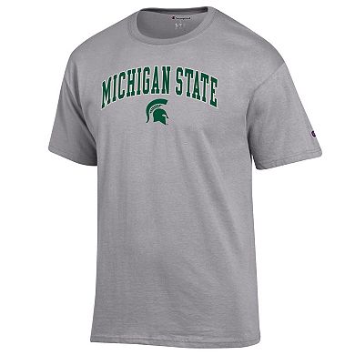 Men's Champion Heather Gray Michigan State Spartans Arch Over Logo T-Shirt