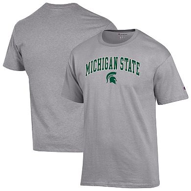 Men's Champion Heather Gray Michigan State Spartans Arch Over Logo T-Shirt