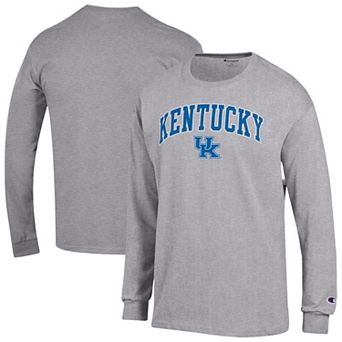 Men's Champion Heather Gray Kentucky Wildcats Arch Over Logo Long Sleeve T-Shirt