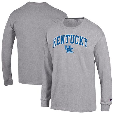 Men's Champion Heather Gray Kentucky Wildcats Arch Over Logo Long Sleeve T-Shirt