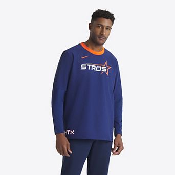 Men's Nike Navy Houston Astros 2025 City Connect Authentic Collection Lightweight Player Tri-Blend Performance Long Sleeve T-Shirt