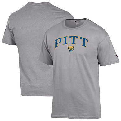 Men's Champion Heather Gray Pitt Panthers Arched Logo T-Shirt