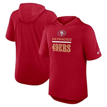 Men's Nike Scarlet San Francisco 49ers Lockup Tri-Blend Hoodie T-Shirt